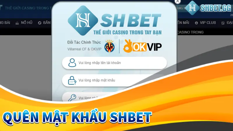 Quên Mật Khẩu Shbet